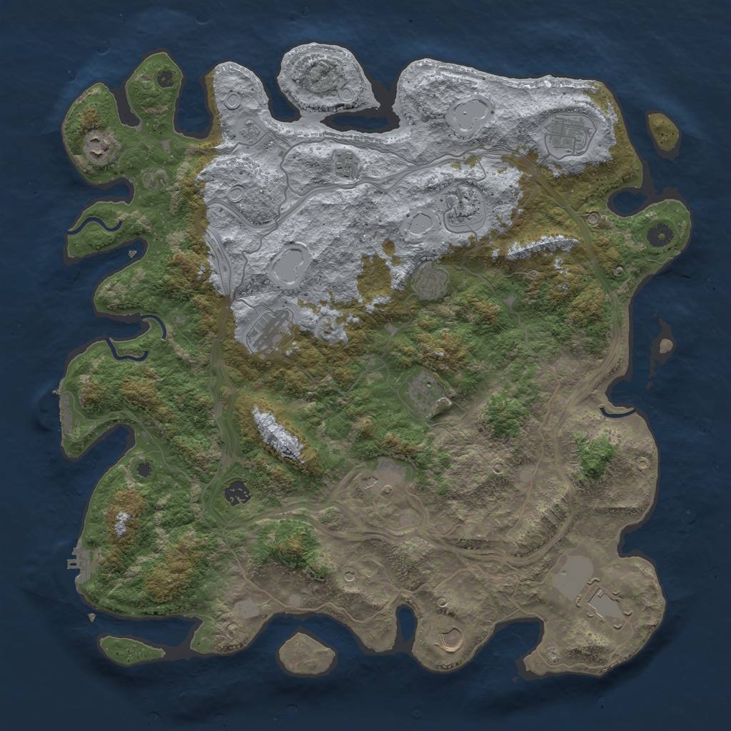 Rust Map: Procedural Map, Size: 4500, Seed: 708575879, 20 Monuments