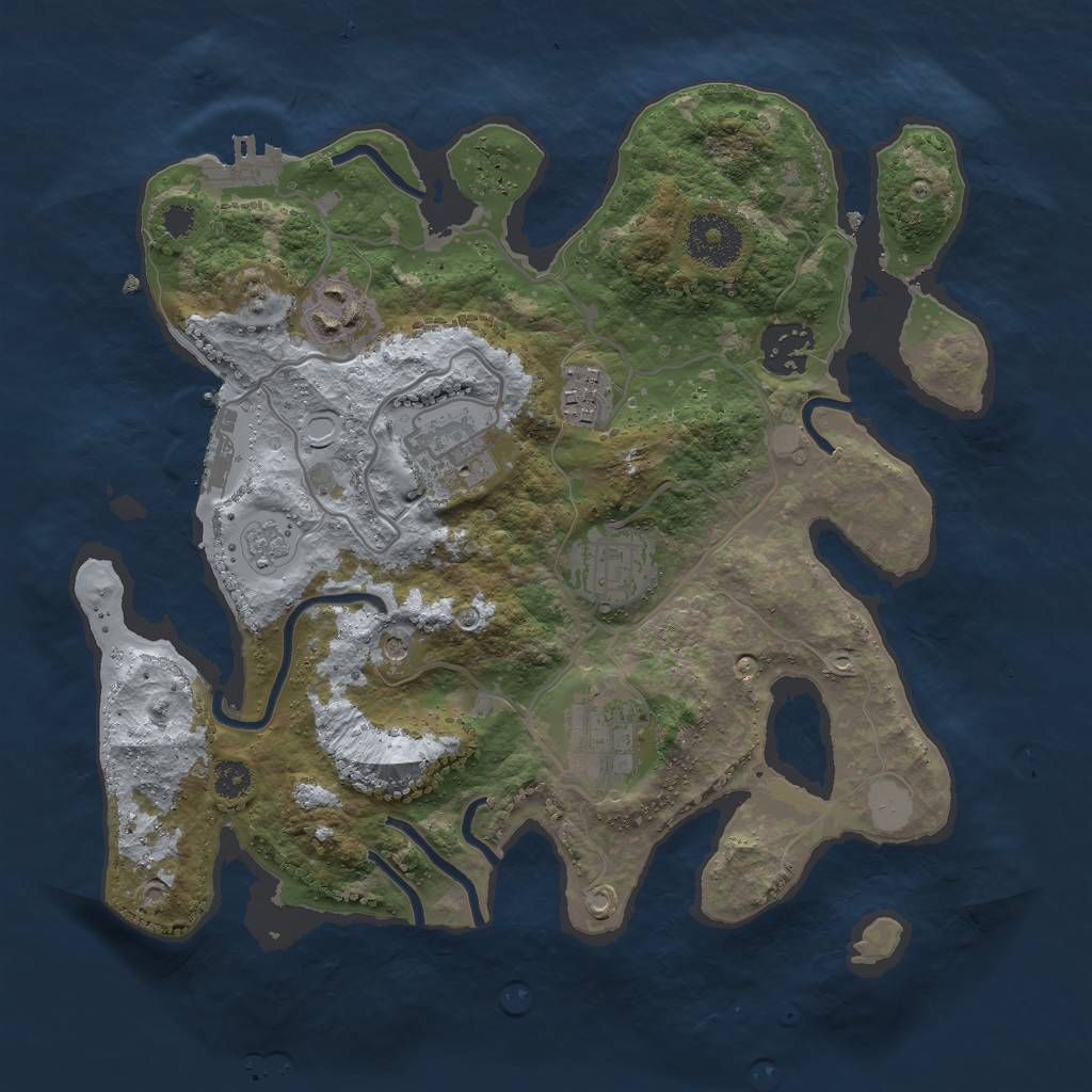 Rust Map: Procedural Map, Size: 3000, Seed: 182742, 15 Monuments