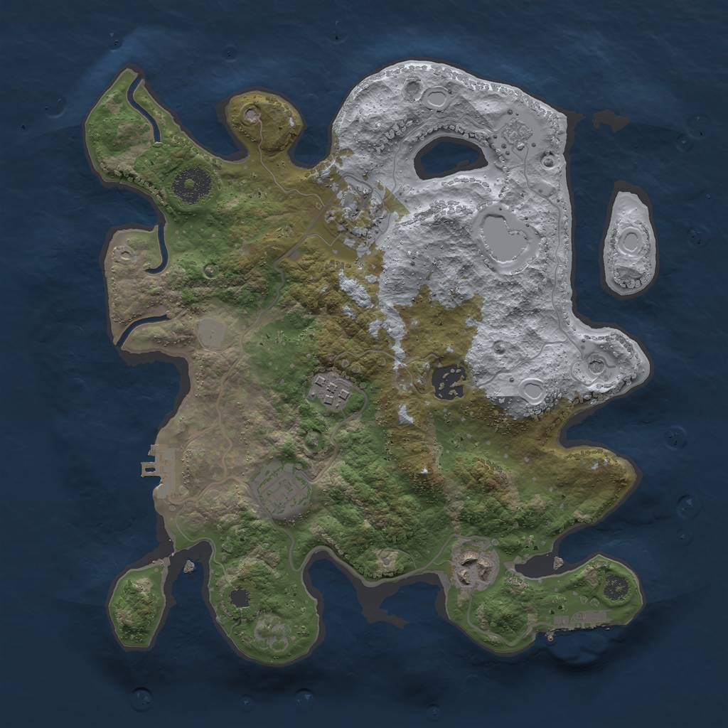 Rust Map: Procedural Map, Size: 3000, Seed: 922601, 14 Monuments