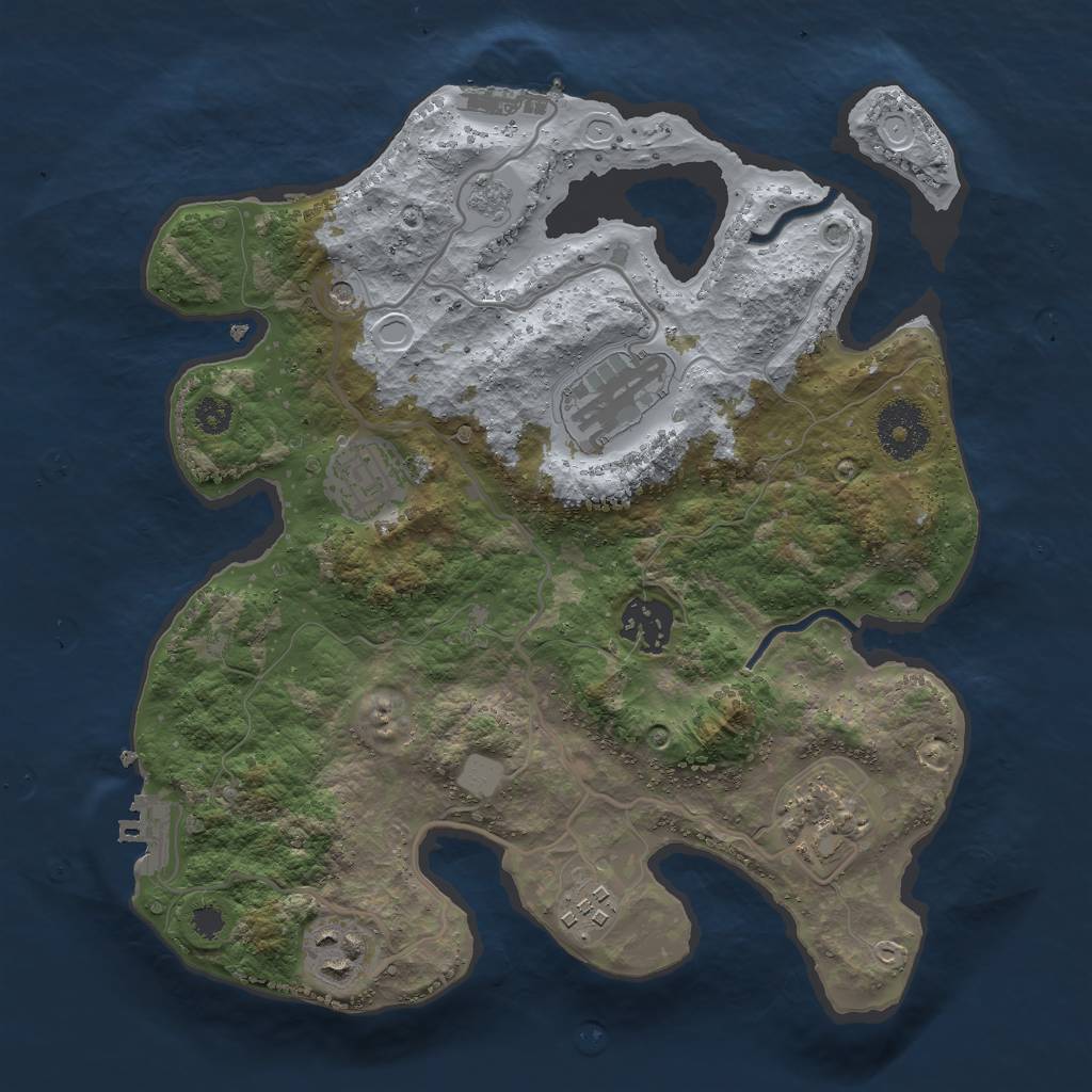 Rust Map: Procedural Map, Size: 3000, Seed: 1913895398, 15 Monuments