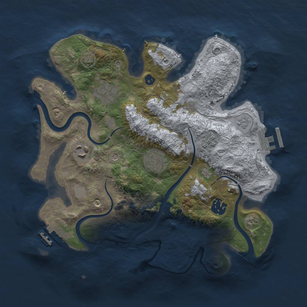 Rust Map: Procedural Map, Size: 3000, Seed: 91059833, 11 Monuments