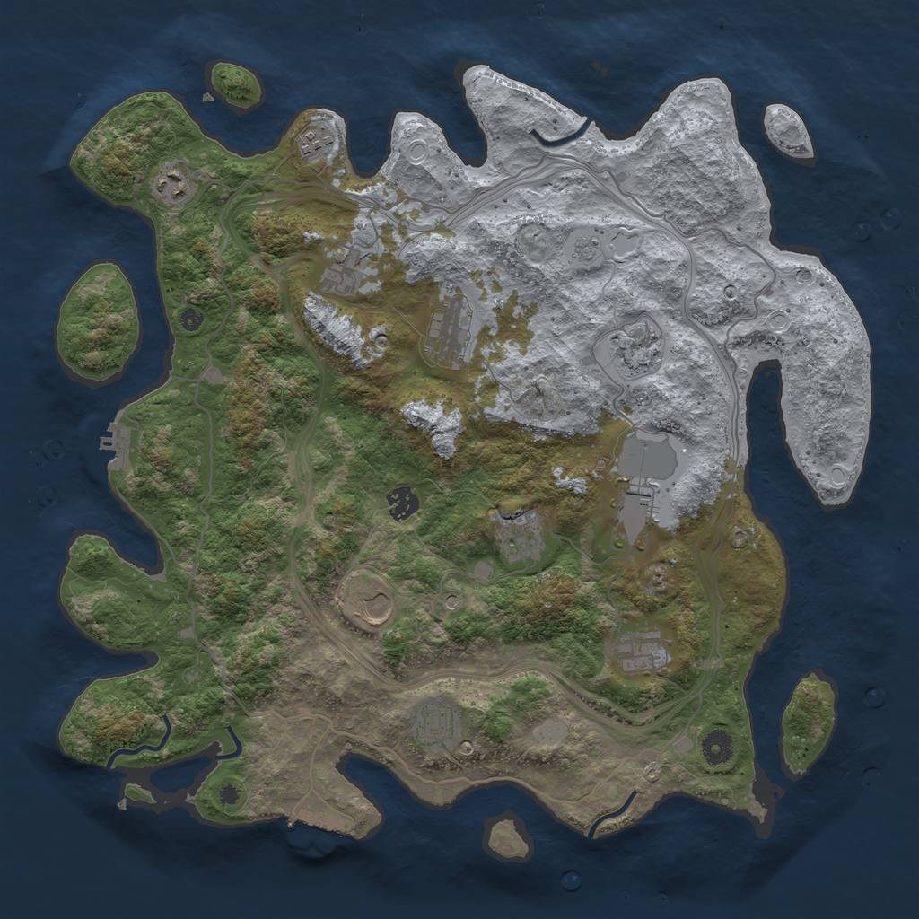 Rust Map: Procedural Map, Size: 4250, Seed: 1641675608, 20 Monuments