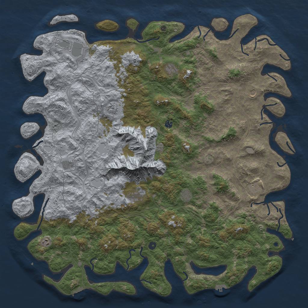 Rust Map: Procedural Map, Size: 6000, Seed: 42042069, 20 Monuments