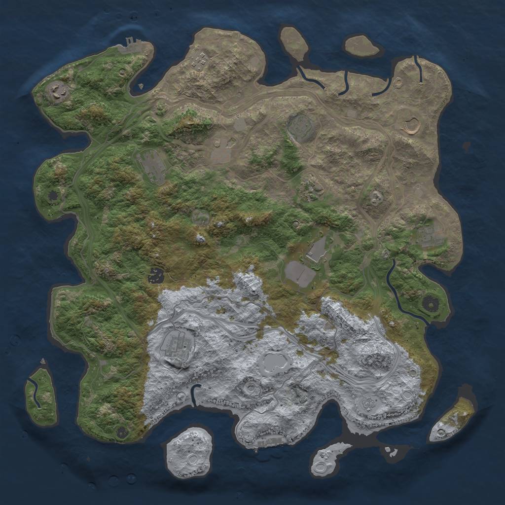 Rust Map: Procedural Map, Size: 4500, Seed: 6958745, 20 Monuments