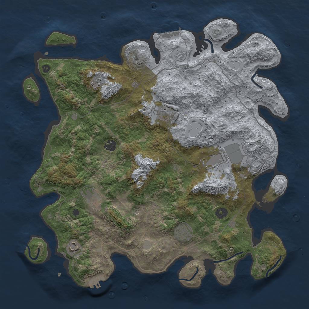Rust Map: Procedural Map, Size: 4000, Seed: 4312, 16 Monuments
