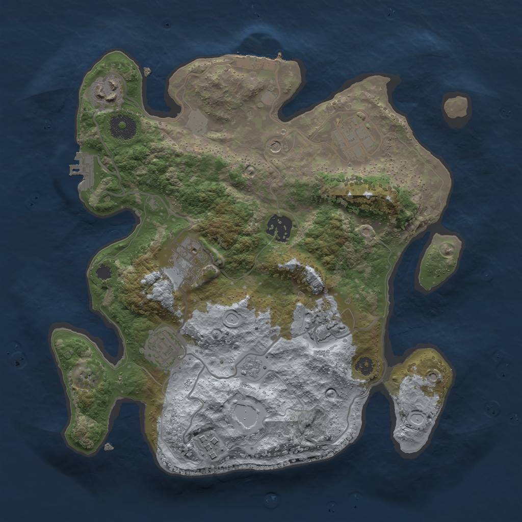Rust Map: Procedural Map, Size: 3000, Seed: 1818194016, 16 Monuments