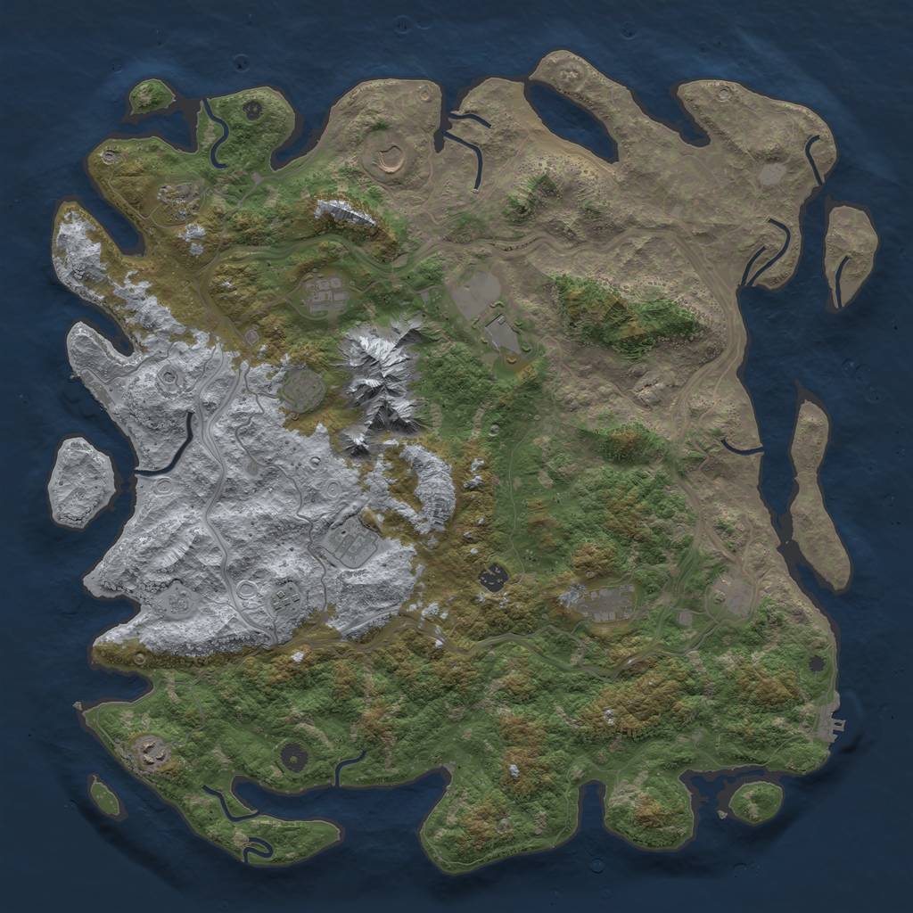 Rust Map: Procedural Map, Size: 5000, Seed: 54813, 20 Monuments
