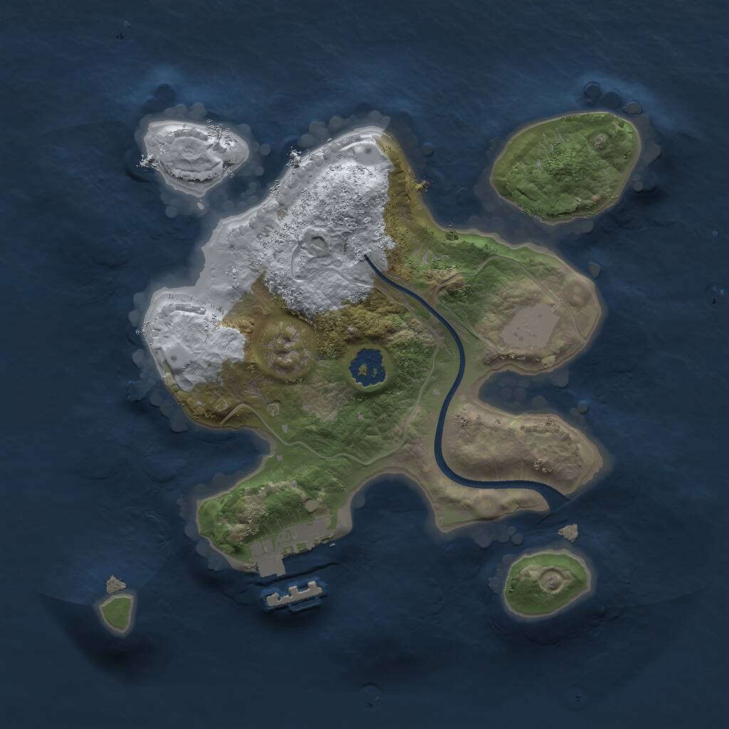 Rust Map: Procedural Map, Size: 2000, Seed: 5678, 2 Monuments