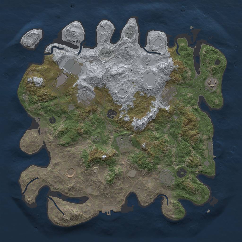 Rust Map: Procedural Map, Size: 3753, Seed: 12000000, 18 Monuments