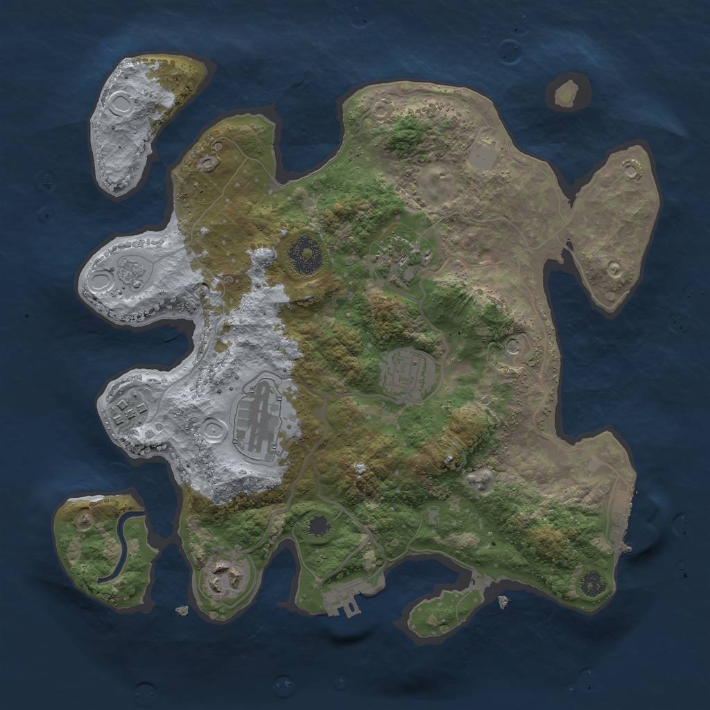 Rust Map: Procedural Map, Size: 3000, Seed: 412336231, 14 Monuments