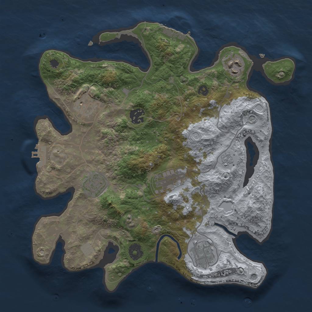 Rust Map: Procedural Map, Size: 3000, Seed: 776579, 15 Monuments
