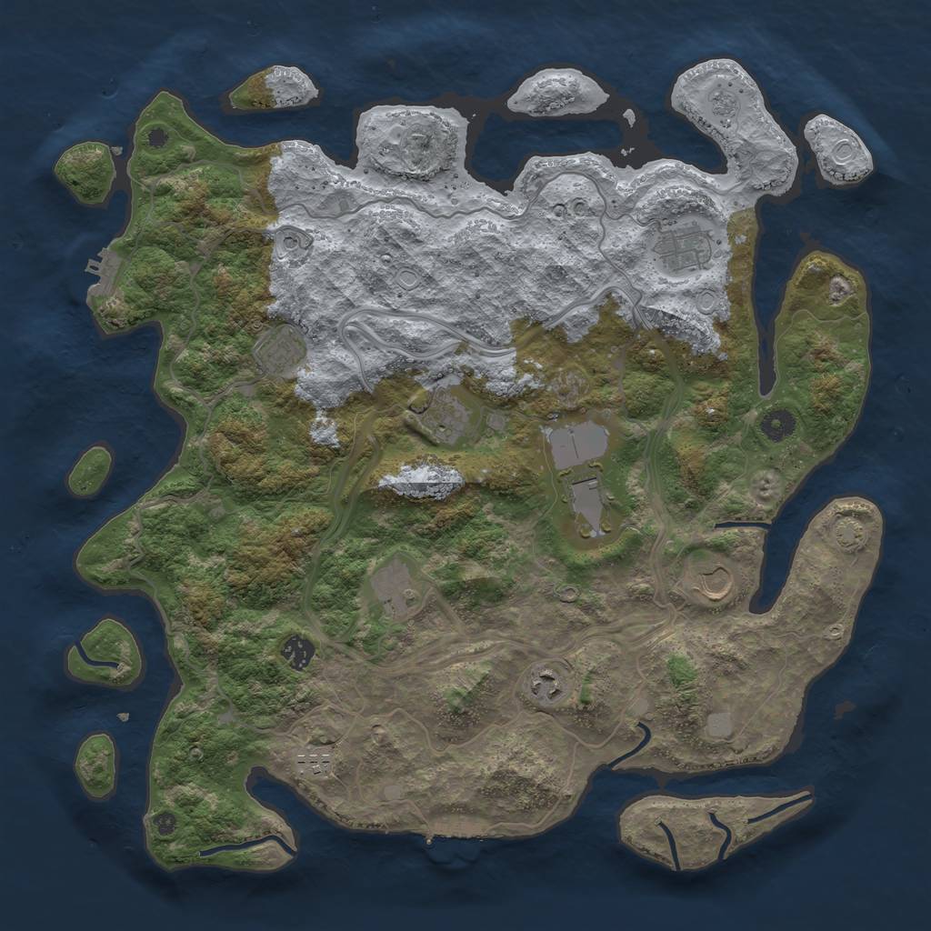 Rust Map: Procedural Map, Size: 4250, Seed: 77362, 17 Monuments