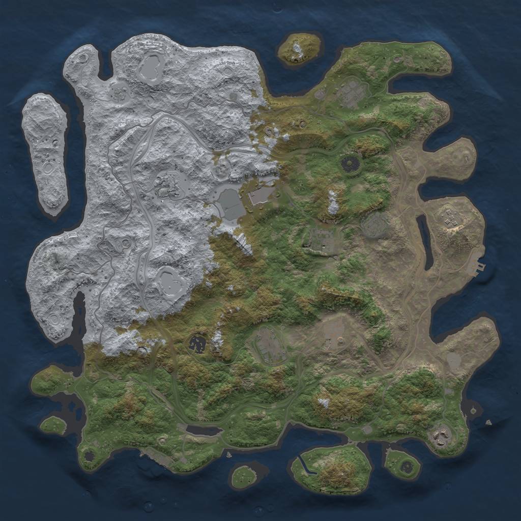 Rust Map: Procedural Map, Size: 4500, Seed: 565469856, 19 Monuments