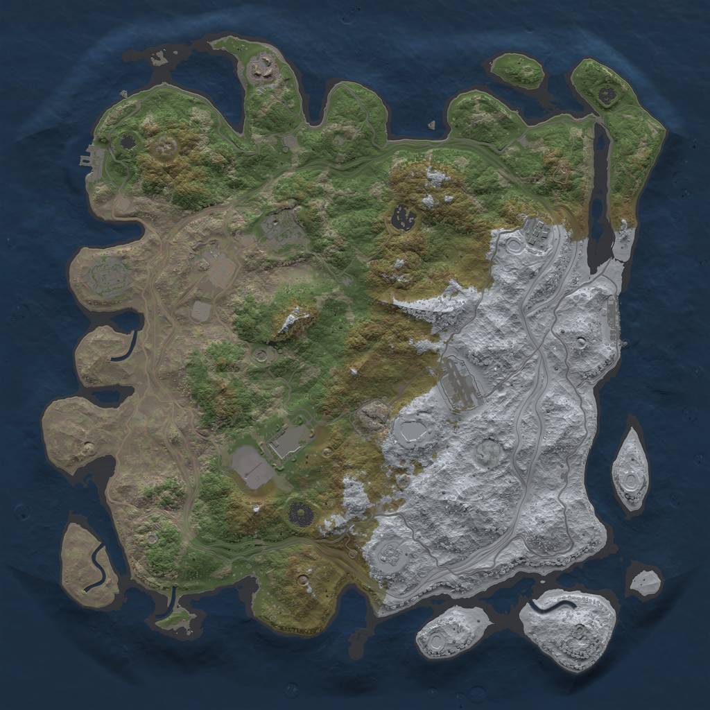 Rust Map: Procedural Map, Size: 4250, Seed: 3232, 17 Monuments