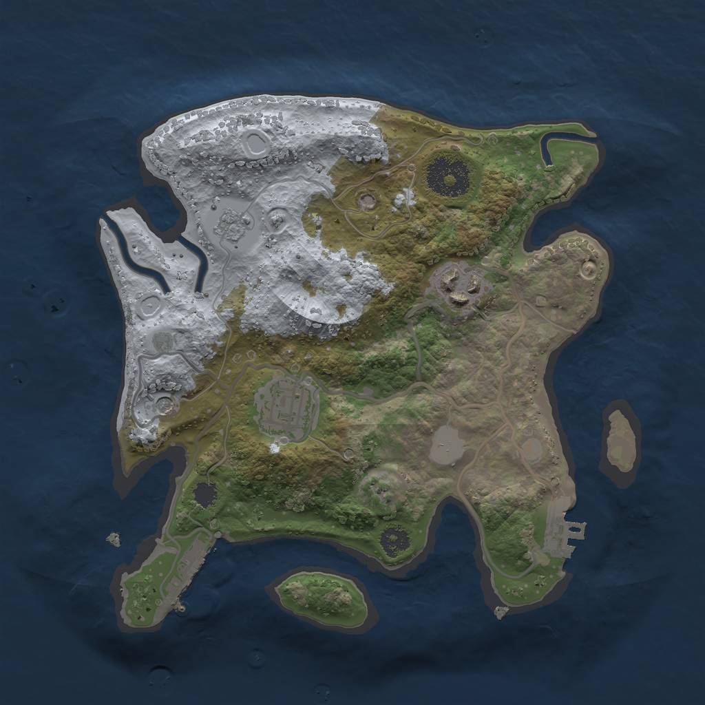 Rust Map: Procedural Map, Size: 2500, Seed: 85, 11 Monuments