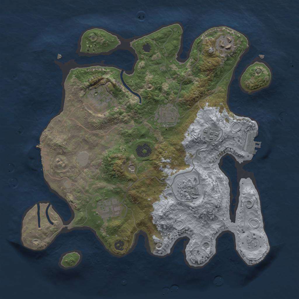 Rust Map: Procedural Map, Size: 3000, Seed: 12947, 13 Monuments