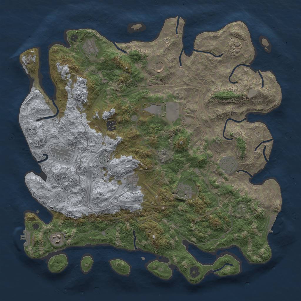 Rust Map: Procedural Map, Size: 4250, Seed: 461952789, 20 Monuments