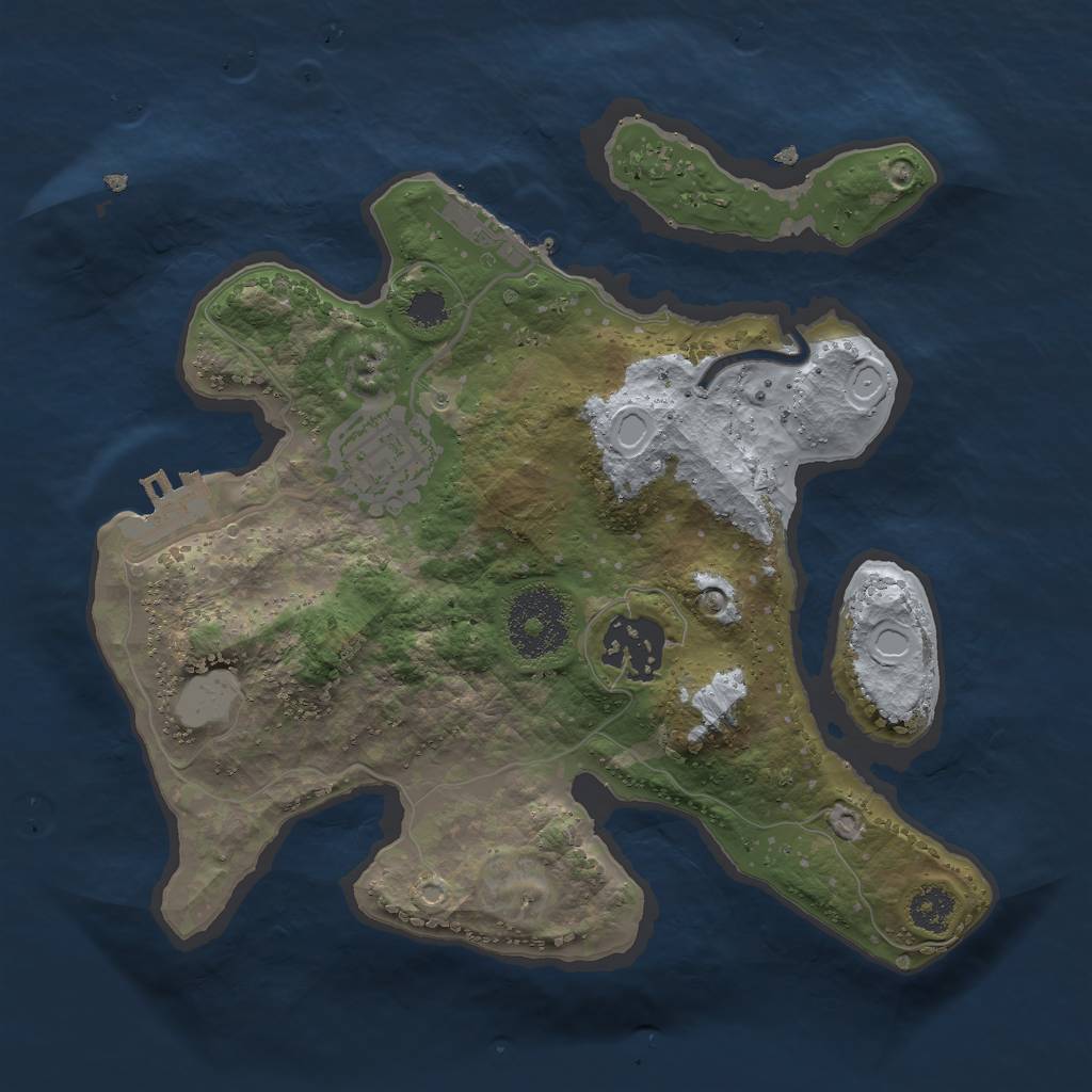 Rust Map: Procedural Map, Size: 2500, Seed: 625, 9 Monuments