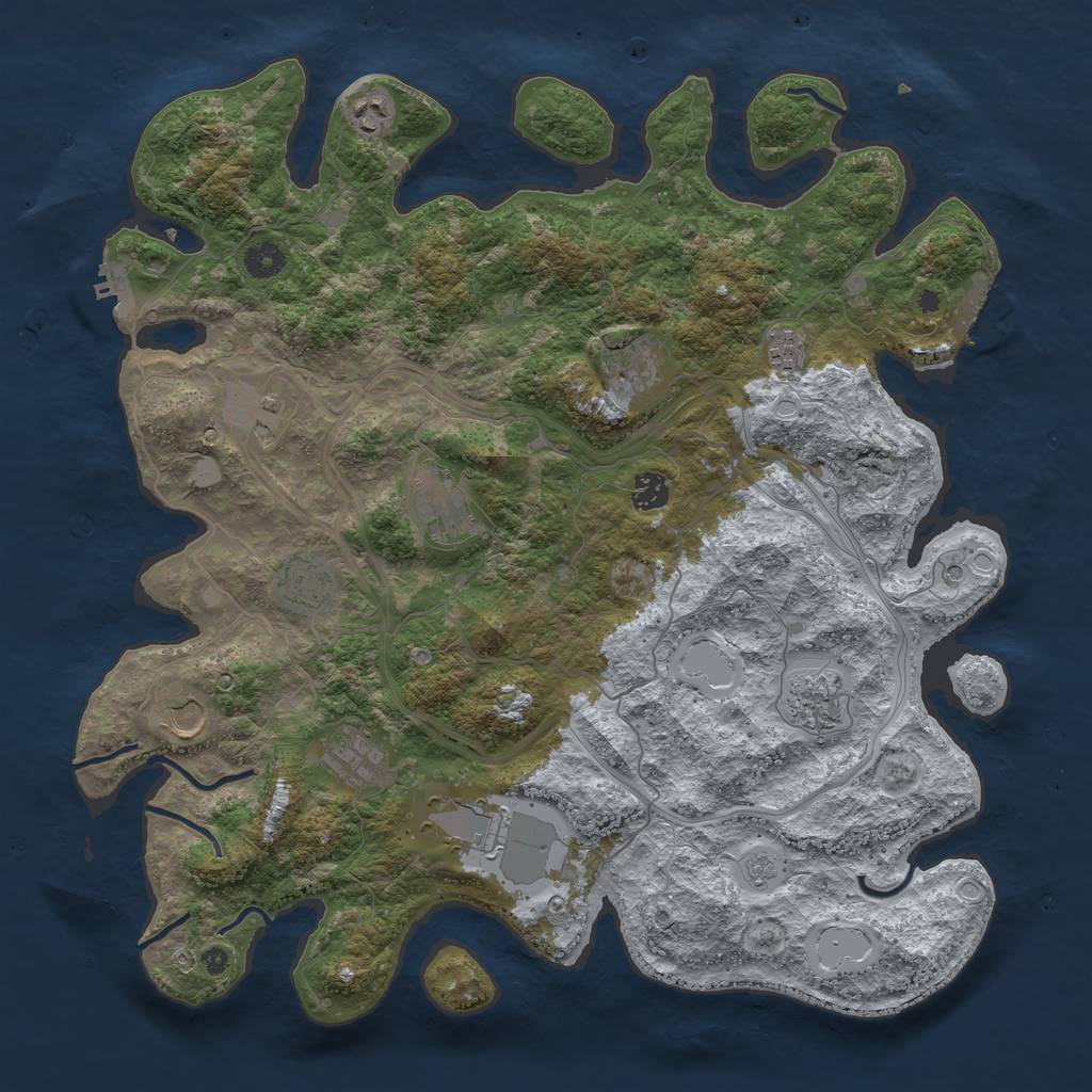 Rust Map: Procedural Map, Size: 4250, Seed: 1388944352, 20 Monuments