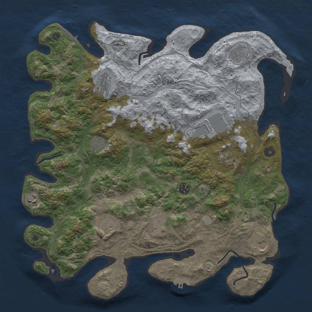 Rust Map: Procedural Map, Size: 4250, Seed: 818172190, 19 Monuments