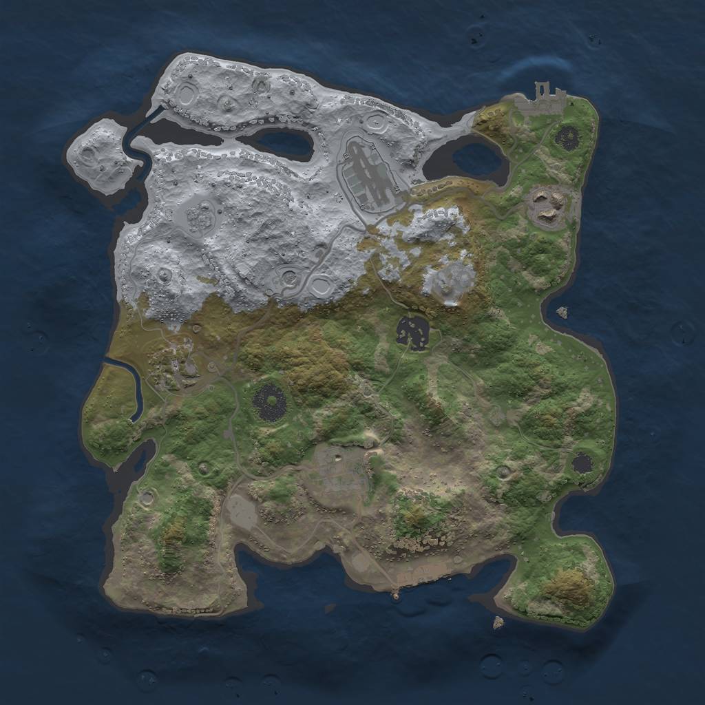 Rust Map: Procedural Map, Size: 3000, Seed: 187746416, 14 Monuments
