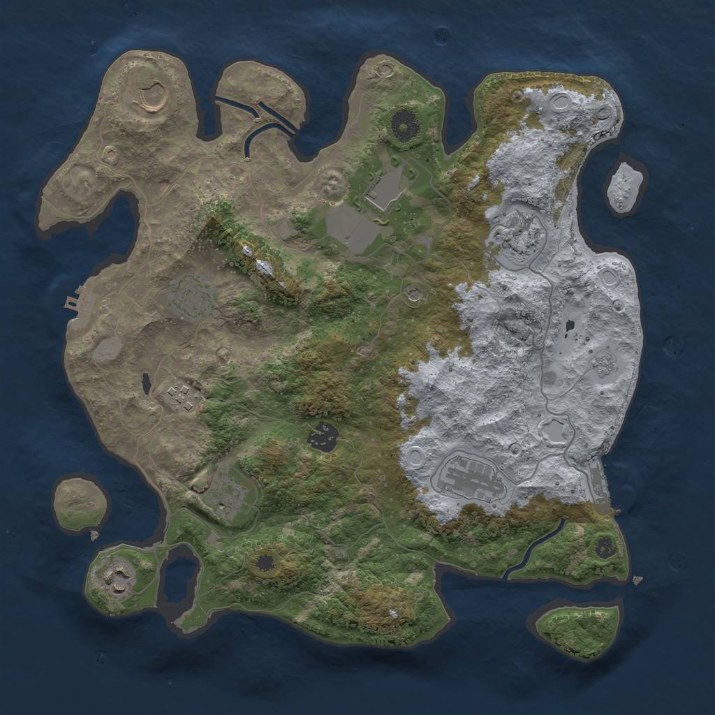 Rust Map: Procedural Map, Size: 3610, Seed: 632351859, 18 Monuments