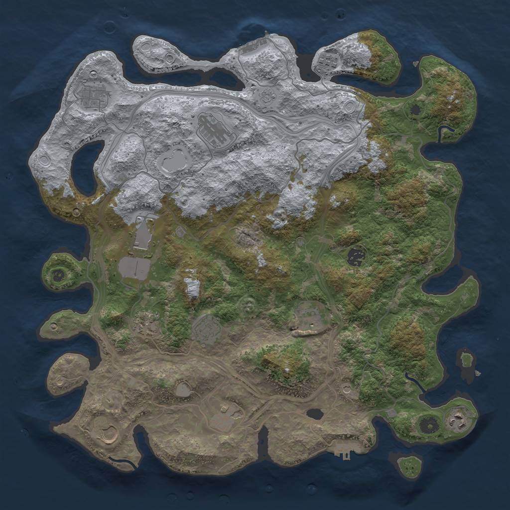 Rust Map: Procedural Map, Size: 4250, Seed: 81150229, 20 Monuments