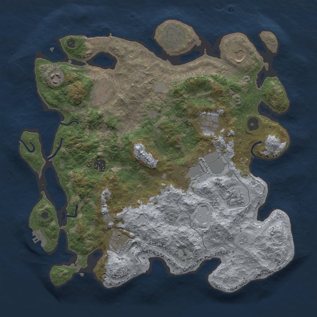 Rust Map: Procedural Map, Size: 3800, Seed: 1598366584, 19 Monuments