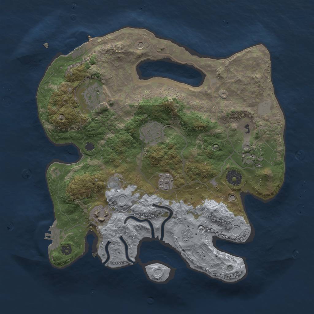 Rust Map: Procedural Map, Size: 3000, Seed: 660933360, 14 Monuments