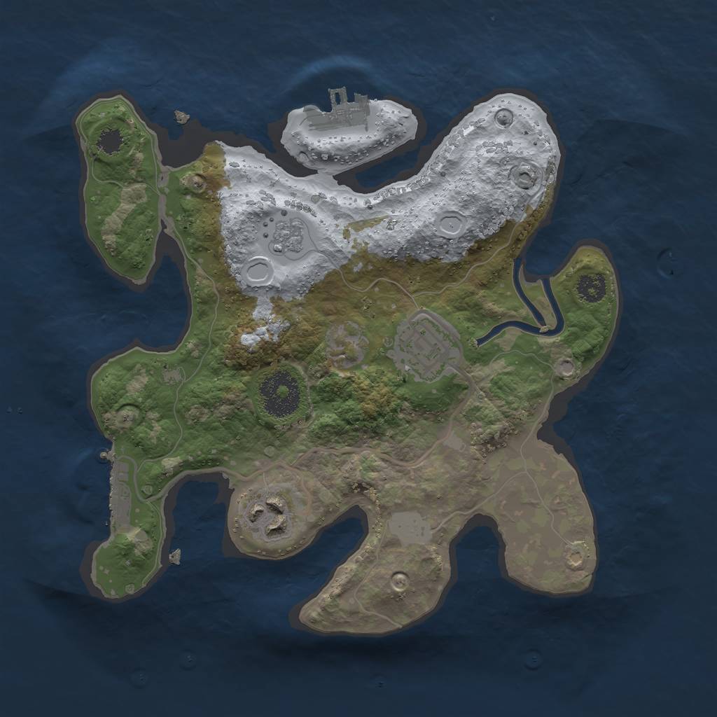Rust Map: Procedural Map, Size: 2500, Seed: 400, 10 Monuments