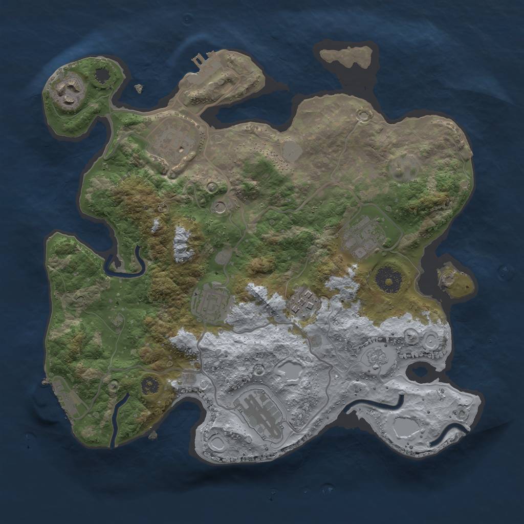 Rust Map: Procedural Map, Size: 3000, Seed: 997423931, 15 Monuments