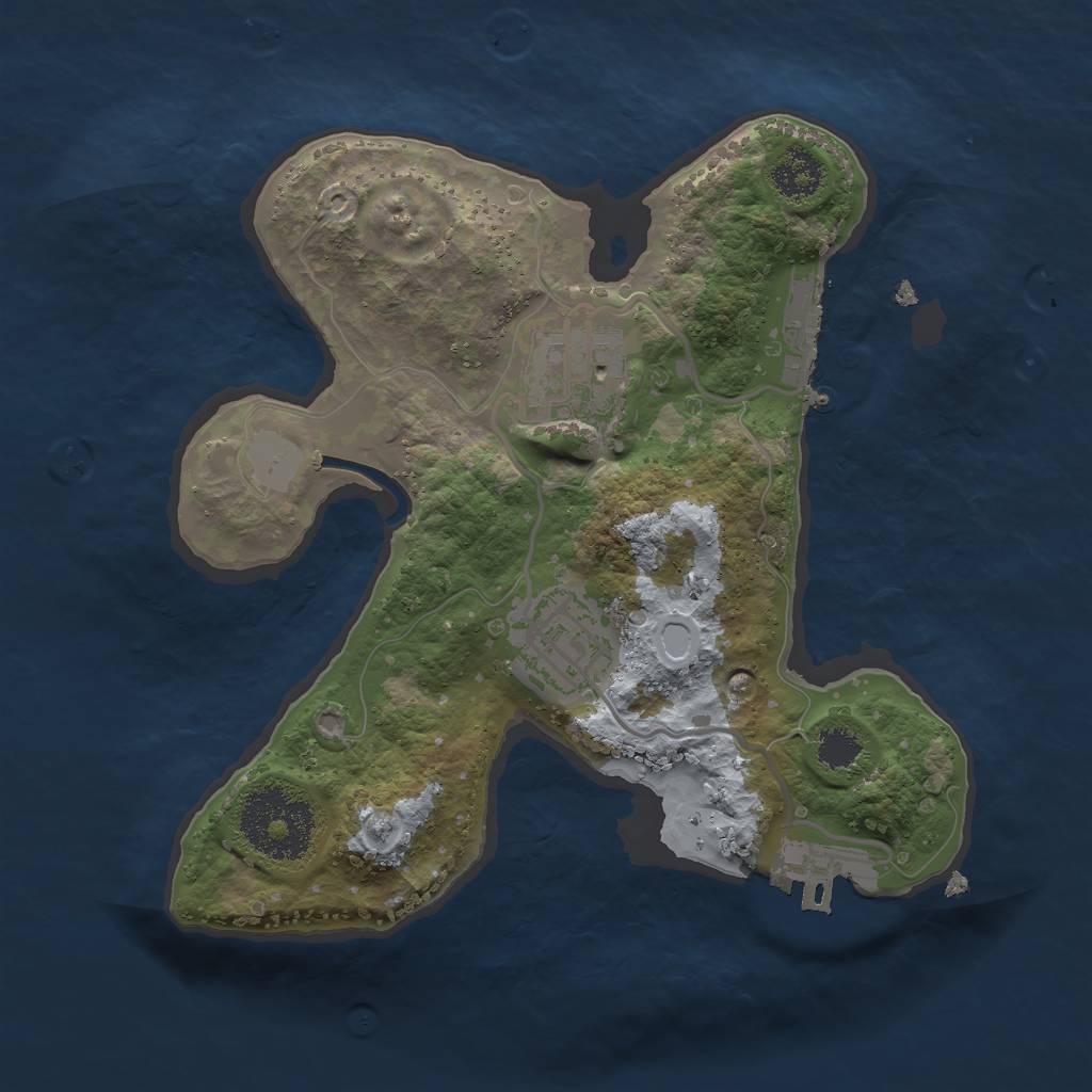 Rust Map: Procedural Map, Size: 2250, Seed: 489651327, 9 Monuments