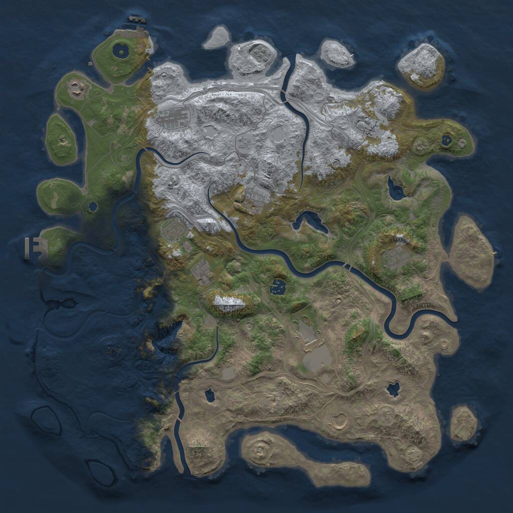Rust Map: Procedural Map, Size: 4800, Seed: 1986000339, 17 Monuments