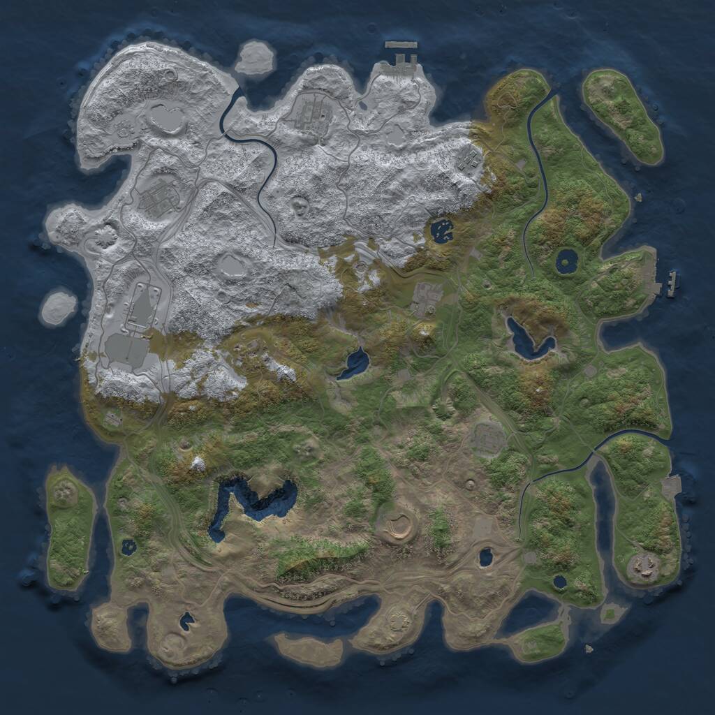Rust Map: Procedural Map, Size: 4500, Seed: 1299411914, 16 Monuments
