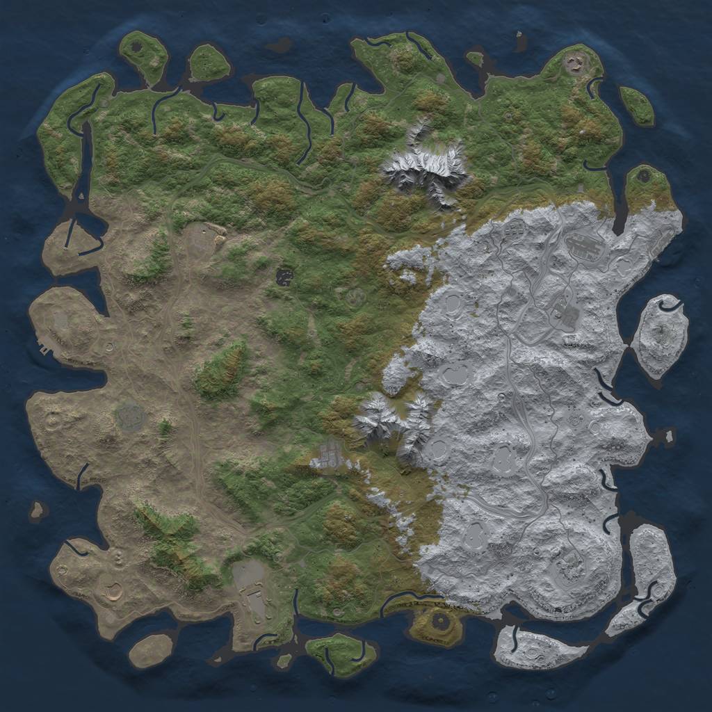 Rust Map: Procedural Map, Size: 6000, Seed: 123104, 20 Monuments