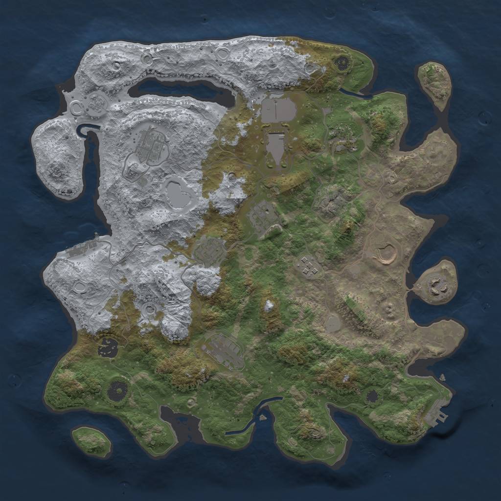 Rust Map: Procedural Map, Size: 3700, Seed: 31144464, 19 Monuments