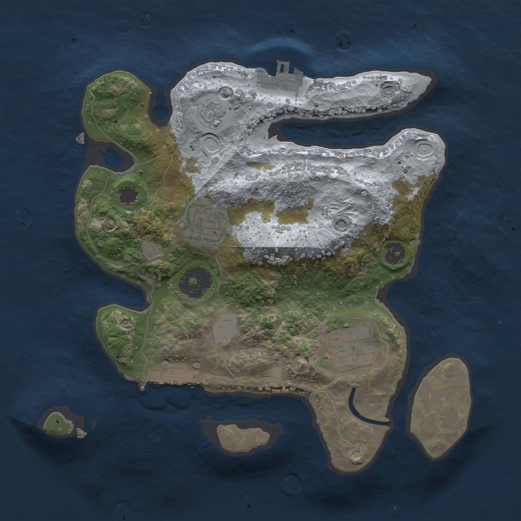 Rust Map: Procedural Map, Size: 2500, Seed: 12783, 10 Monuments