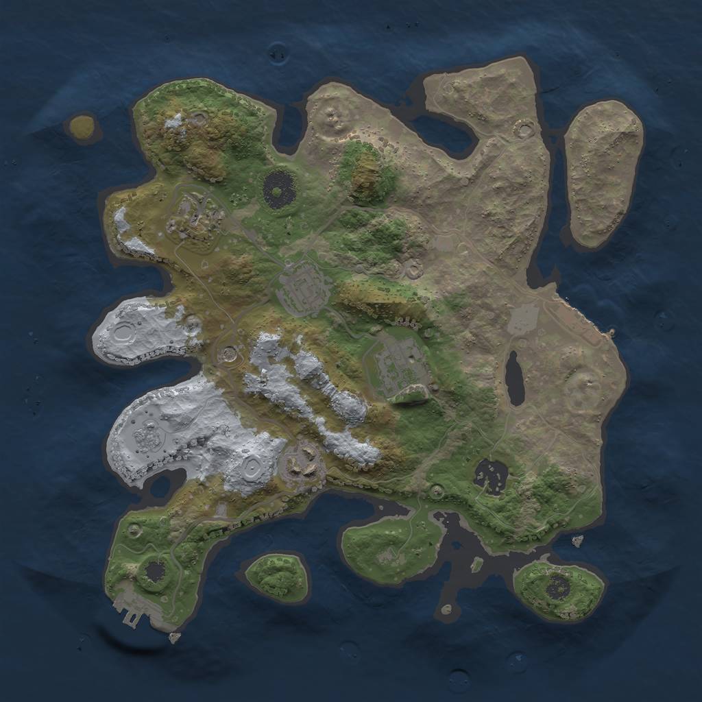 Rust Map: Procedural Map, Size: 3000, Seed: 879928713, 14 Monuments