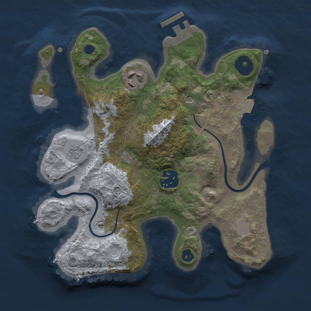 Rust Map: Procedural Map, Size: 2500, Seed: 89691168, 6 Monuments