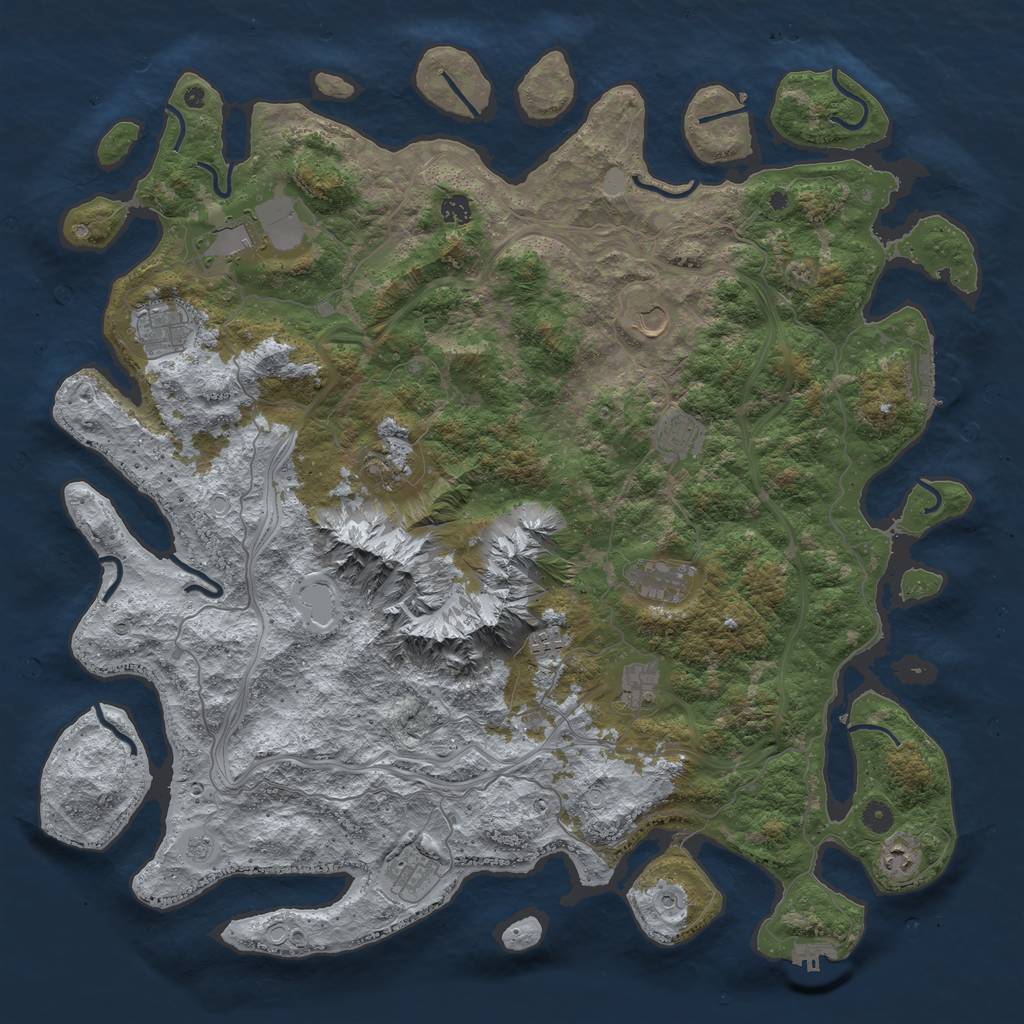 Rust Map: Procedural Map, Size: 5000, Seed: 110388, 20 Monuments
