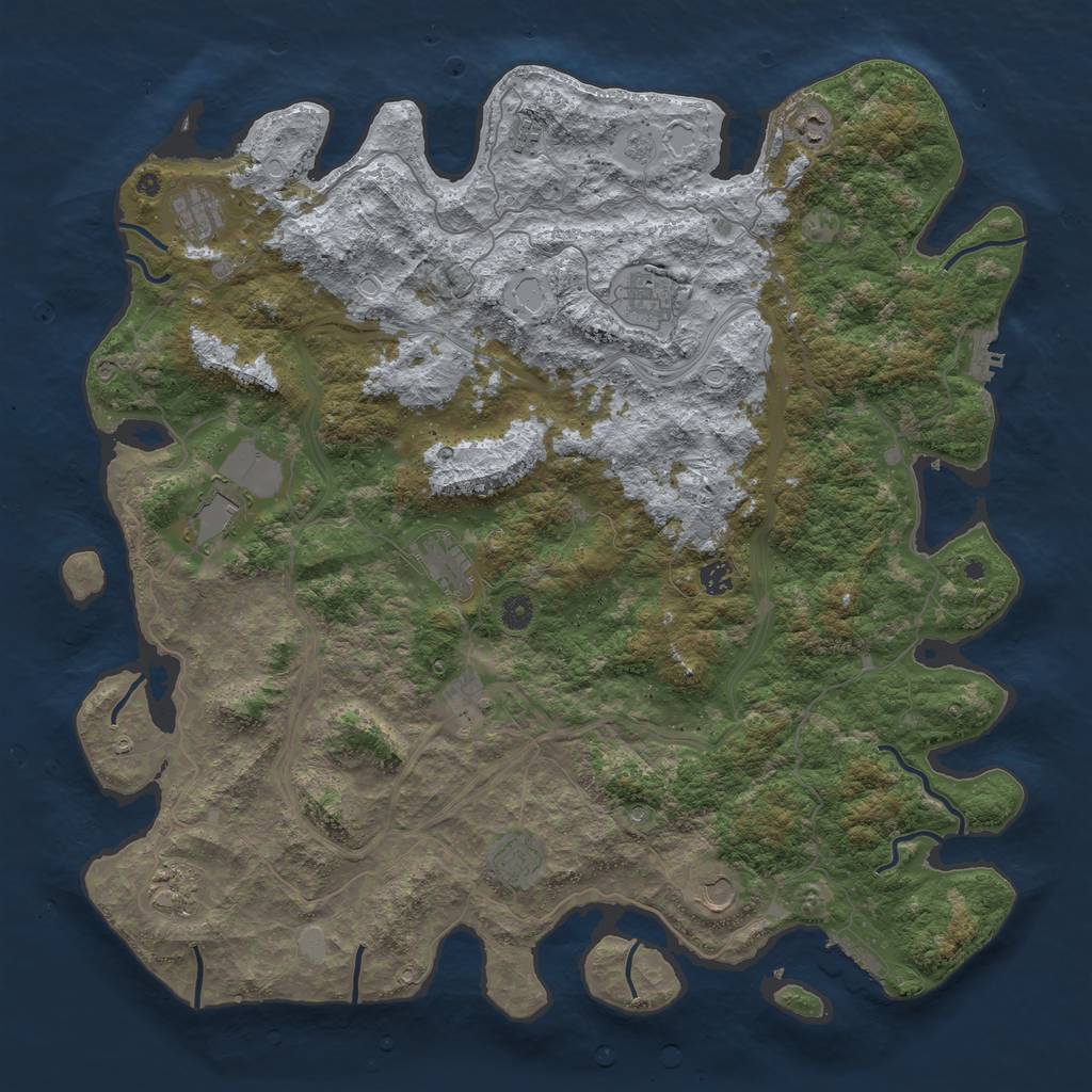 Rust Map: Procedural Map, Size: 4800, Seed: 1690821862, 20 Monuments