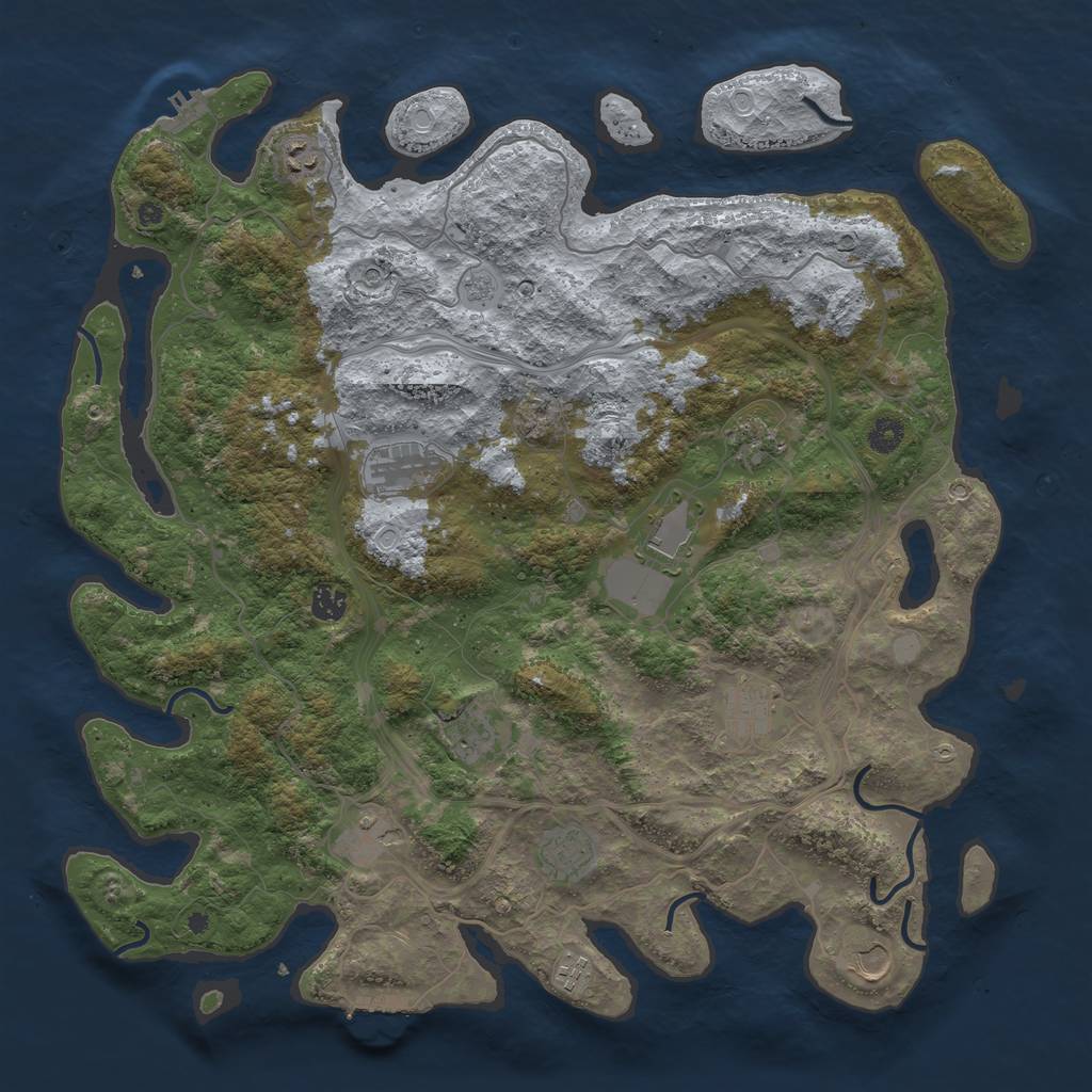 Rust Map: Procedural Map, Size: 4500, Seed: 254, 20 Monuments