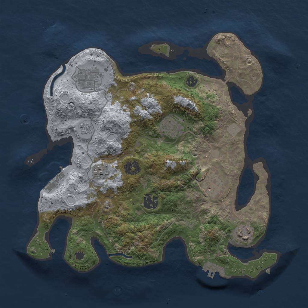 Rust Map: Procedural Map, Size: 3000, Seed: 831029, 14 Monuments