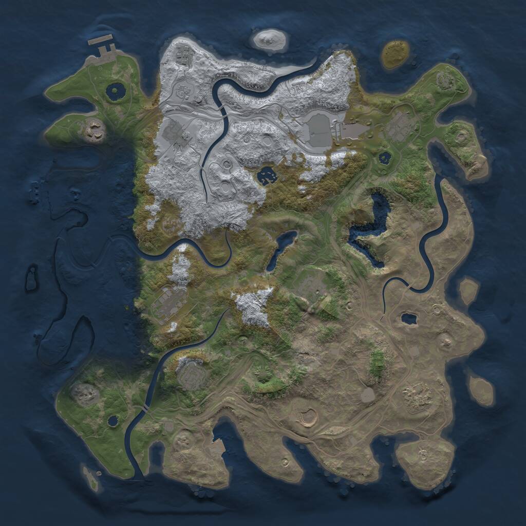 Rust Map: Procedural Map, Size: 4250, Seed: 245678, 17 Monuments
