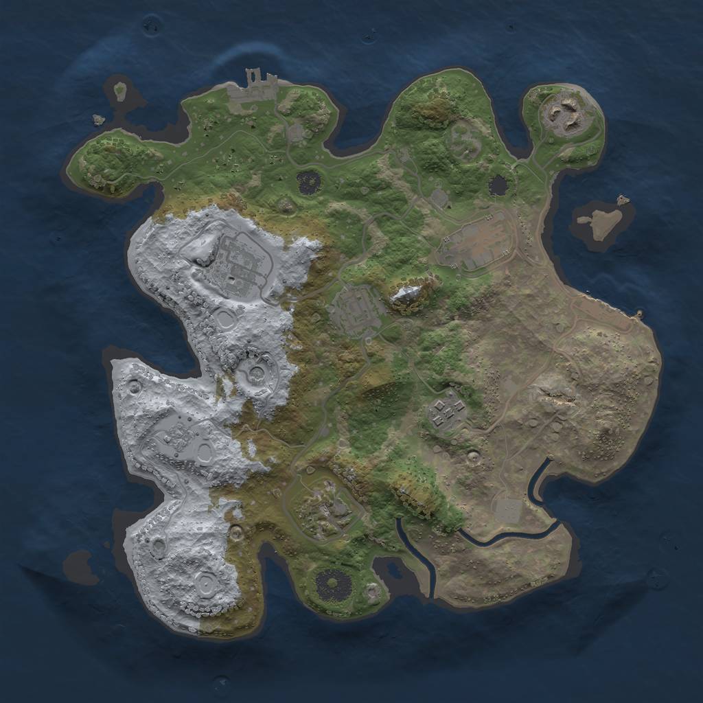 Rust Map: Procedural Map, Size: 3000, Seed: 62879, 15 Monuments