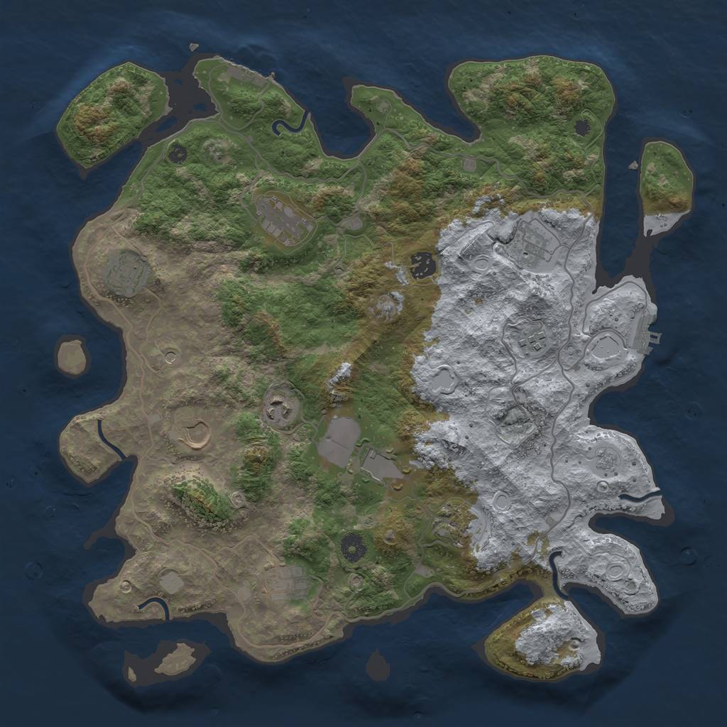 Rust Map: Procedural Map, Size: 4000, Seed: 286876712, 19 Monuments