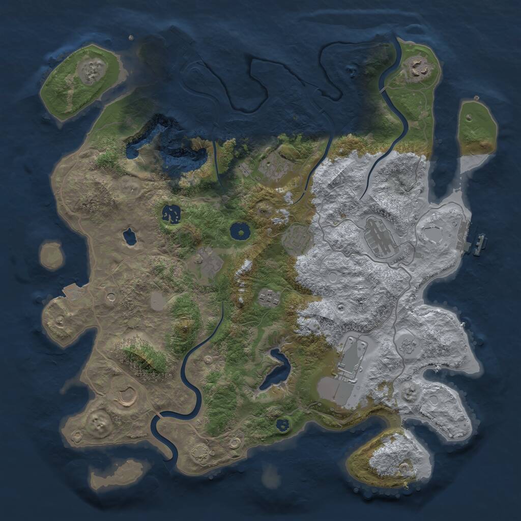Rust Map: Procedural Map, Size: 4000, Seed: 286876712, 15 Monuments