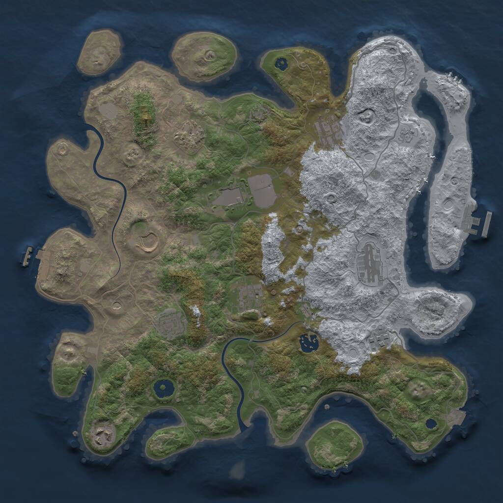 Rust Map: Procedural Map, Size: 3900, Seed: 2342, 16 Monuments