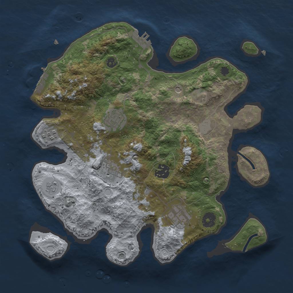 Rust Map: Procedural Map, Size: 3000, Seed: 1865771630, 14 Monuments