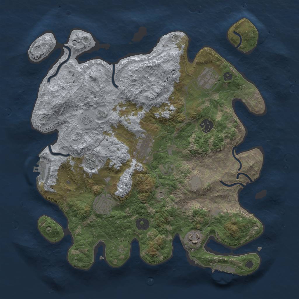 Rust Map: Procedural Map, Size: 3400, Seed: 321746212, 15 Monuments